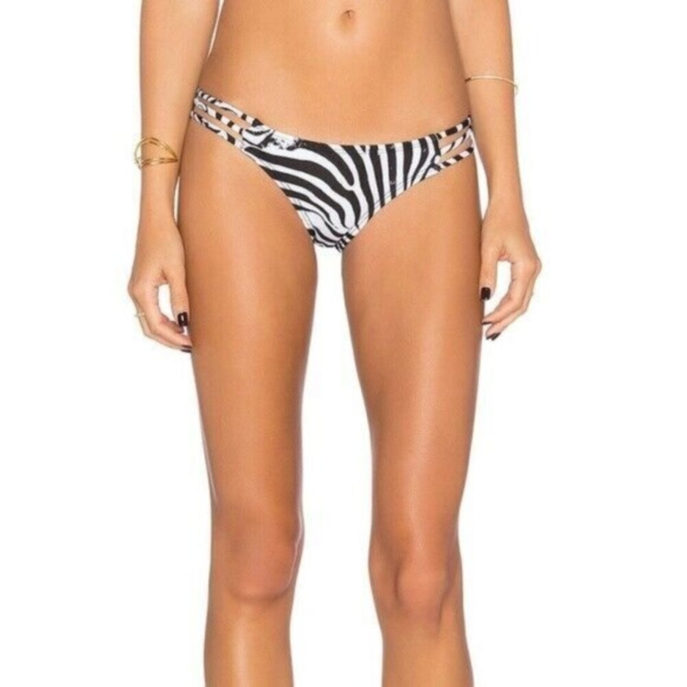 Pilyq African Rays Strappy Teeny Zebra Bikini NWT